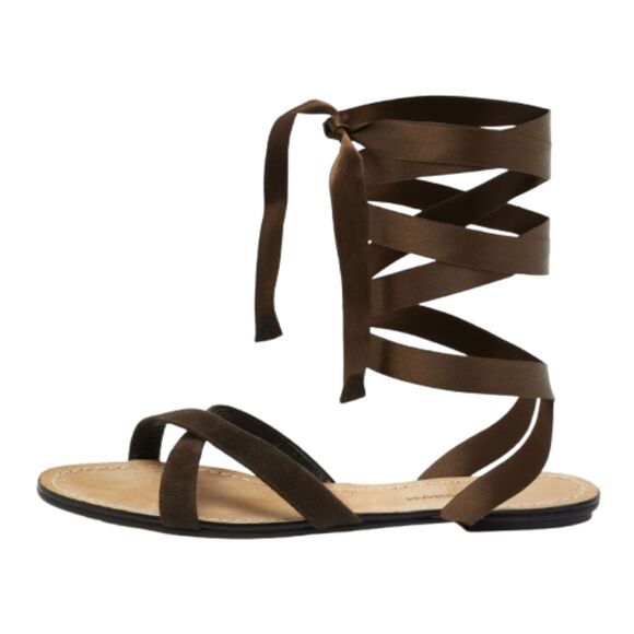 Dolce & Gabbana Women's Satin & Suede Lace-Up Ivory Sandals Size 7 (EU 37) - Picture 7 of 7